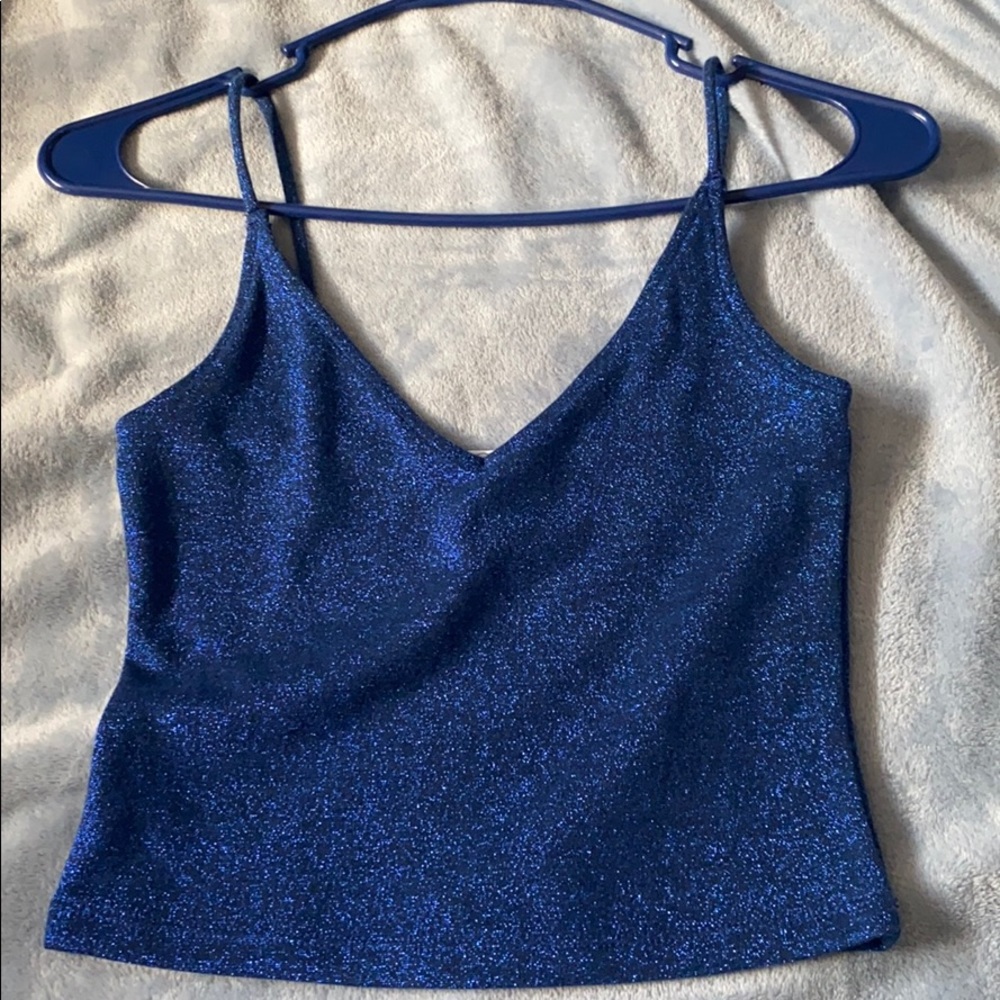 Blue Glittered Croptop